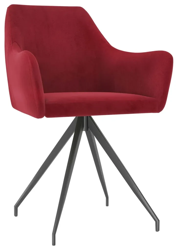 vidaXL Eetkamerstoelen 6 st fluweel wijnrood