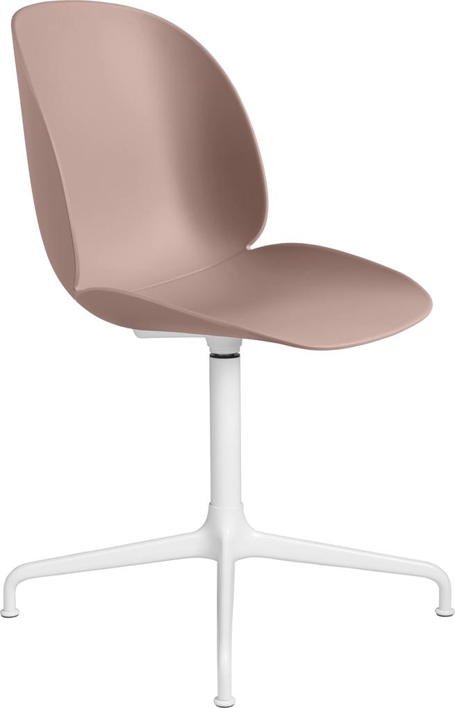 Gubi Beetle stoel met wit aluminium swivel onderstel sweet pink