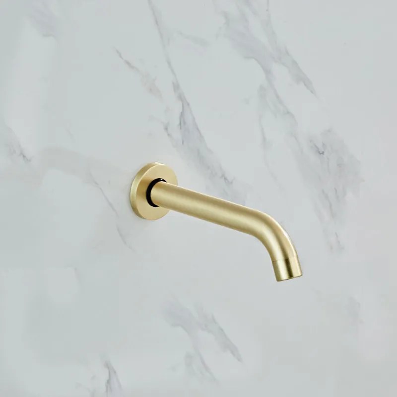 Saniclear Brass Stripes Pro inbouw badkraan rond geborsteld messing - mat goud