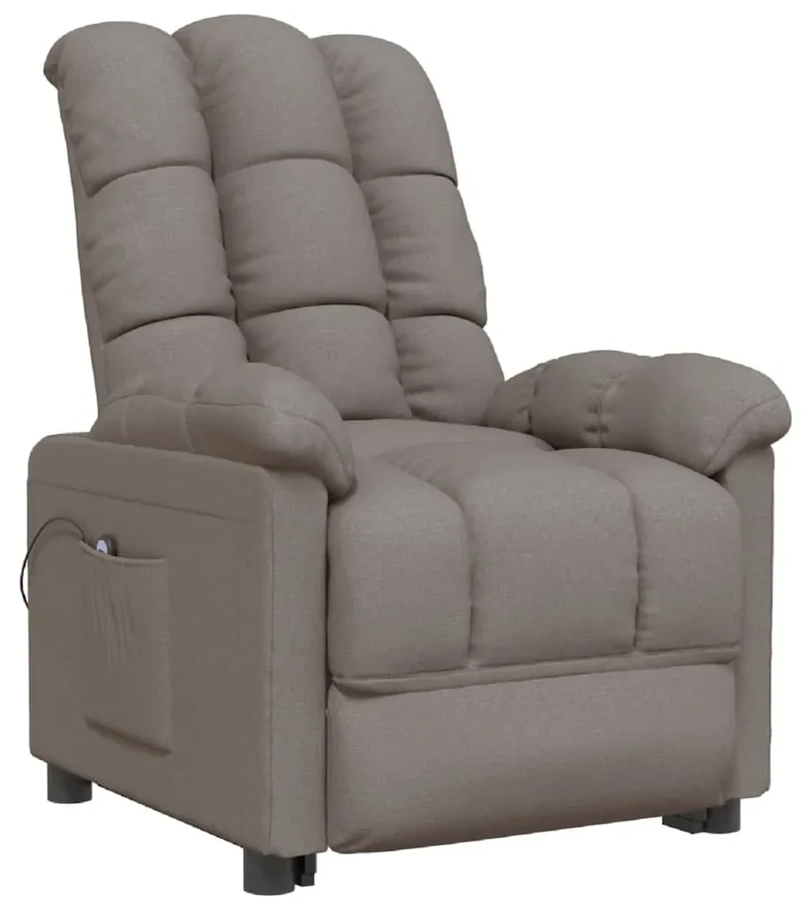 vidaXL Fauteuil verstelbaar elektrisch stof taupe