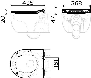 Clou Hammock dunne softclose toiletzitting met quick release wit glans