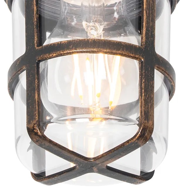 Plafond- en wandlamp antiek goud IP54 - Kiki