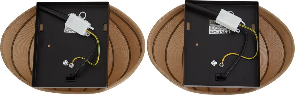 Set van 2 wandlampen bruin met stoffen kap - Bida