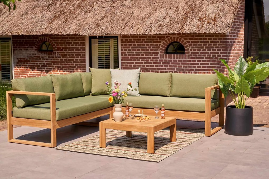 Hoek loungeset  Teak Old teak greywash 5 personen Garden Collections Newbury