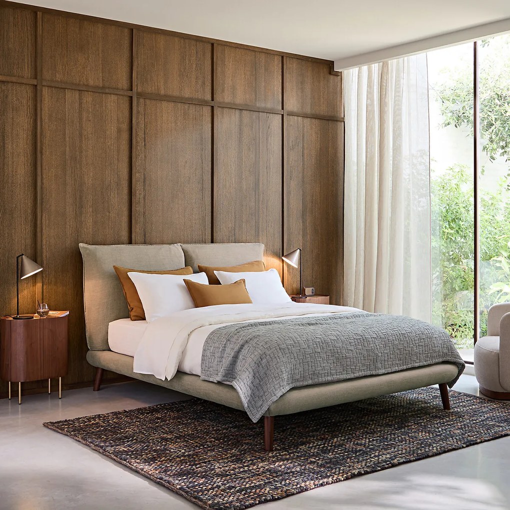100% linnen 2-persoons bed, Aurore, ontwerp door Emmanuel Gallina