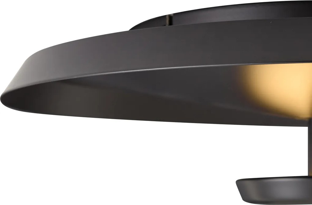 Moderne plafondlamp mat zwart incl. LED 3-staps dimbaar - Sombra