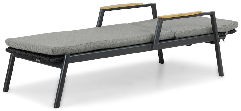 Coco Ralph Ligbed Verstelbaar Aluminium/wicker Grijs
