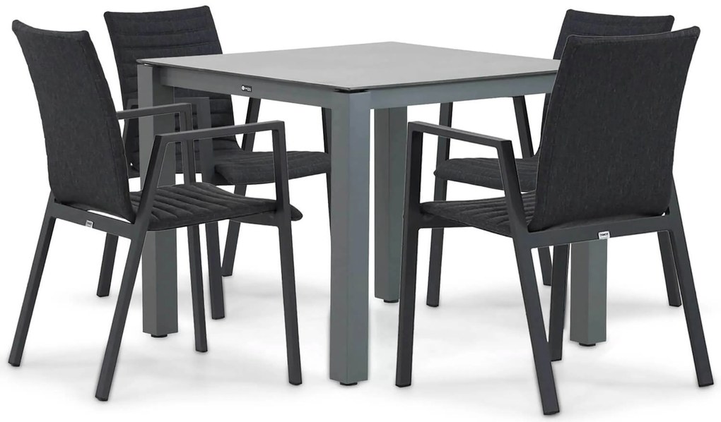 Tuinset 4 personen 90 cm Aluminium/textileen Grijs Osmen Joliet/Yoko