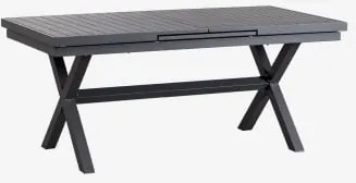 Uitbreidbare Rechthoekige Eettafel Van Aluminium Karena Grijs – Grafiet & 180 - 240 X 90 Cm - Sklum