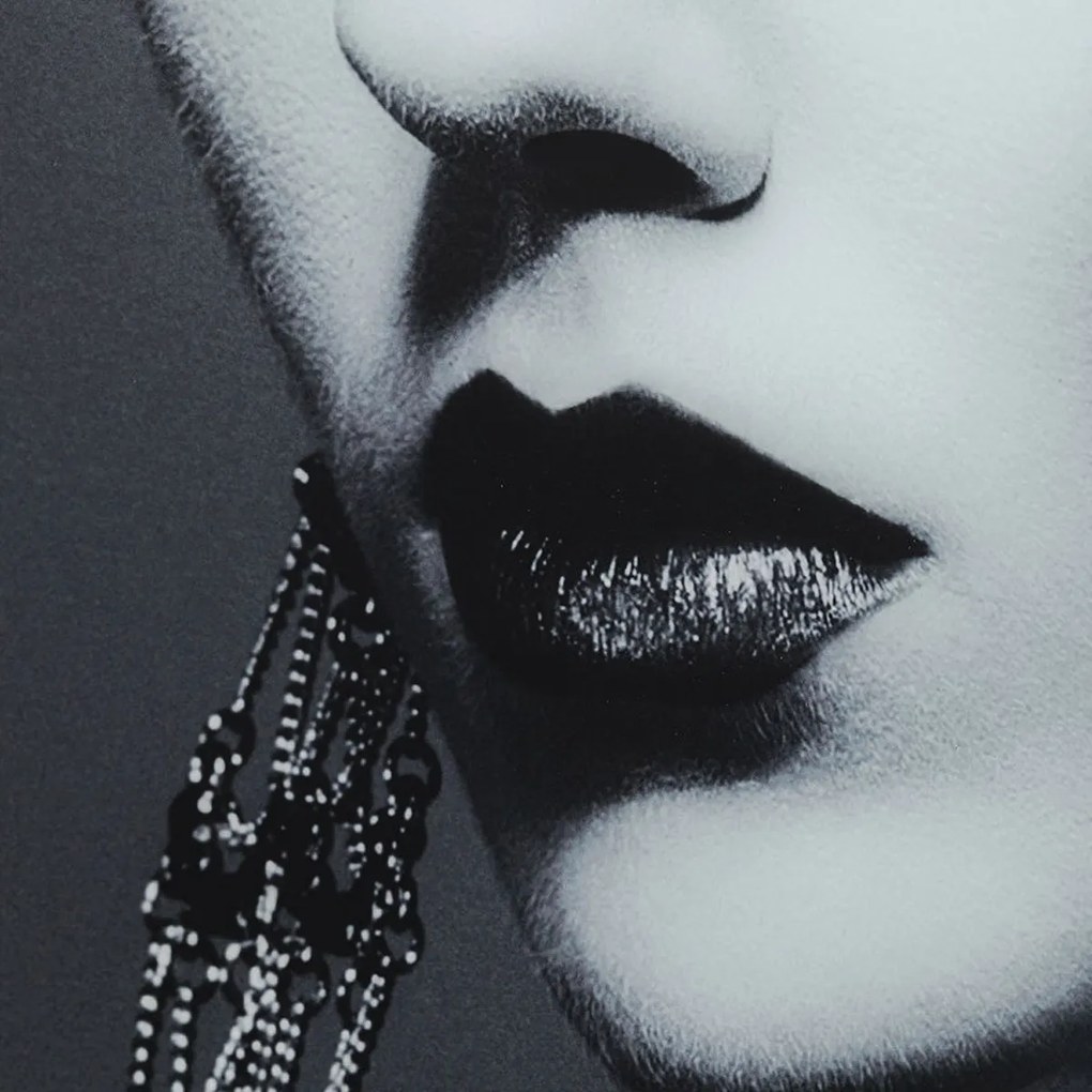 Kare Design Beauty Lady Glas Schilderij Zwart-wit Portret