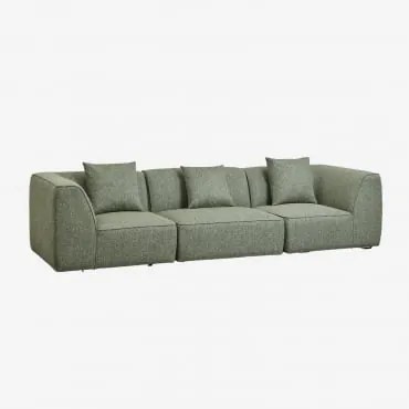 3-delige Modulaire Bank Cardea Bekleed Bouclé Saliegroen - Sklum
