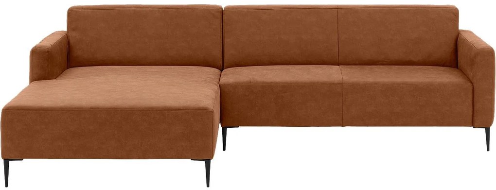 Goossens Key West cognac, micro leer, 3-zits, modern design