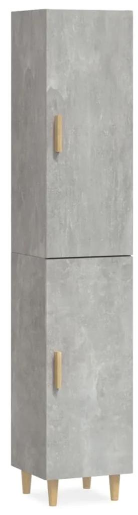 vidaXL Hoge kast 34,5x34x180 cm bewerkt hout betongrijs
