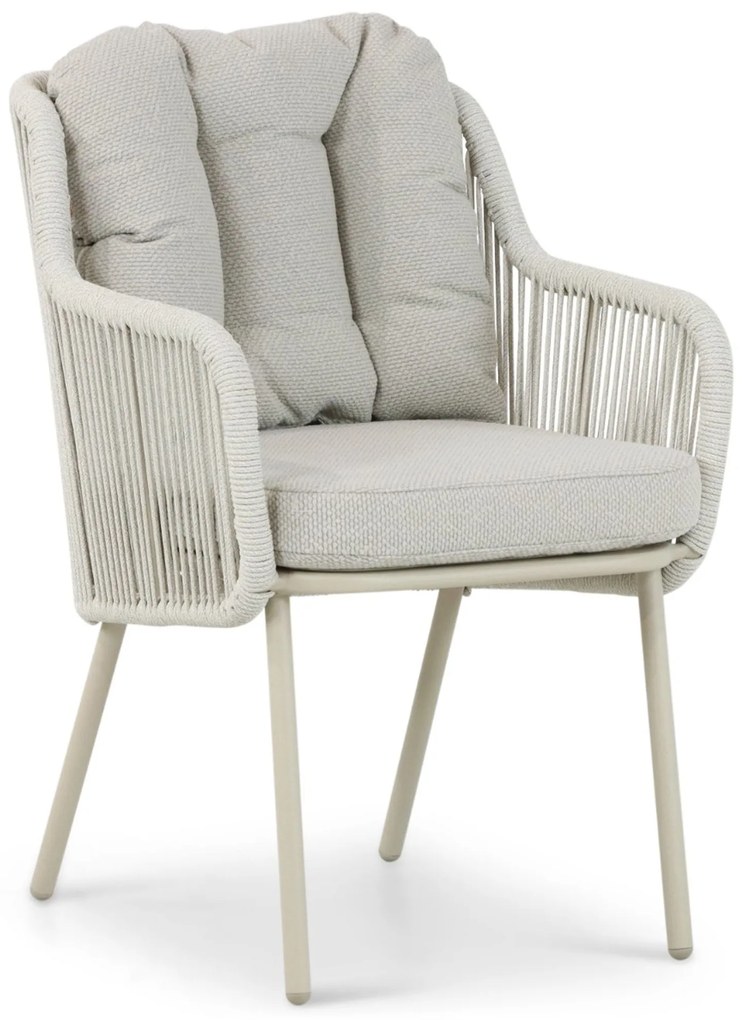 Tuinset 4 personen 180 cm Aluminium/rope Taupe Santika Furniture Santika