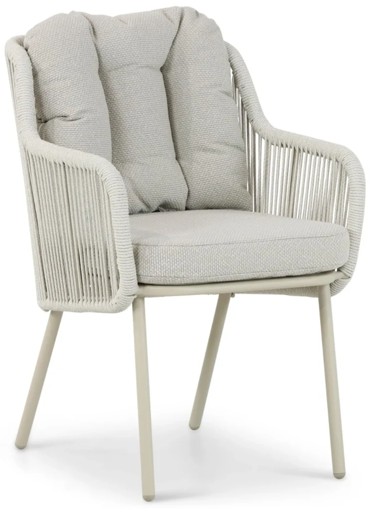 Tuinset 6 personen 220 cm Aluminium/rope Taupe Santika Furniture Sanika