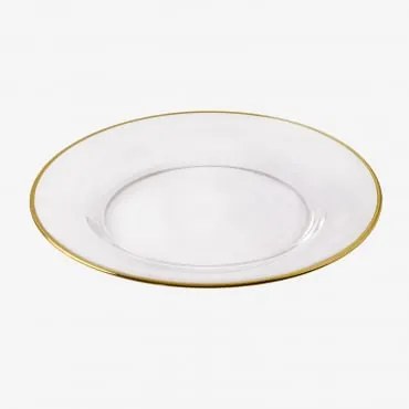 Set Van 4 Platte Glazen Borden Arely Transparant - Sklum