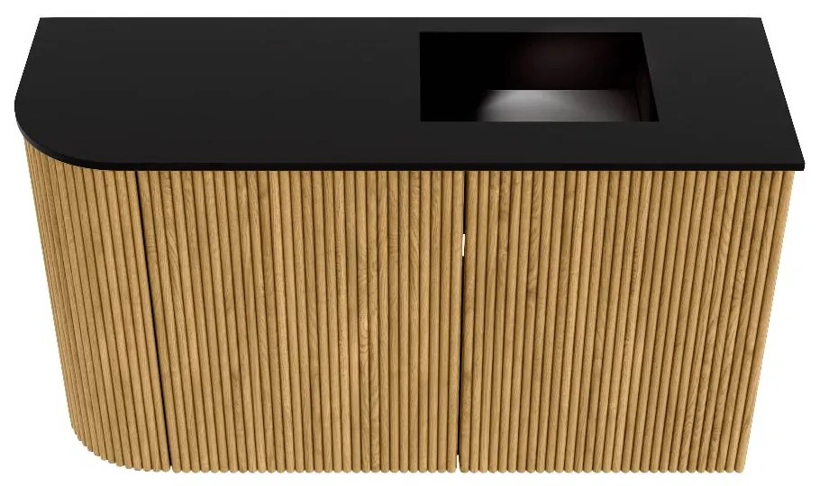Mondiaz Joya 70cm toiletmeubel ronding links oak met wastafel faye rechts 1 kraangat urban