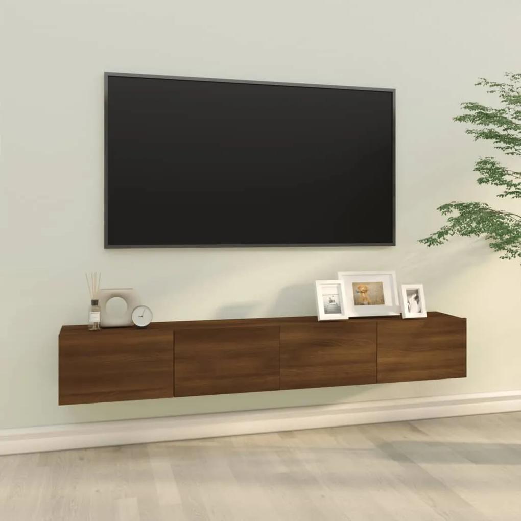 vidaXL Tv-meubelen 2 st wandgemonteerd 100x30x30 cm hout bruineiken