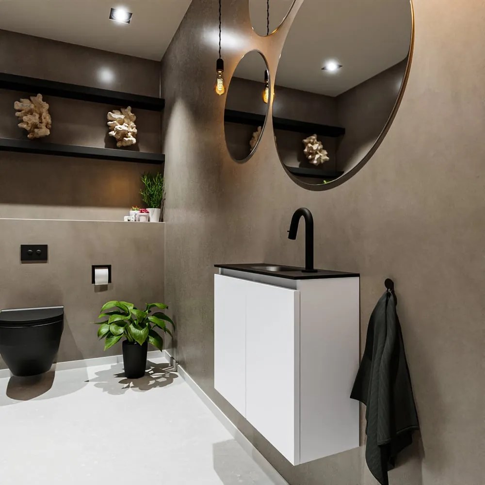 Mondiaz Ture 60cm toiletmeubel talc met wastafel urban midden 1 kraangat