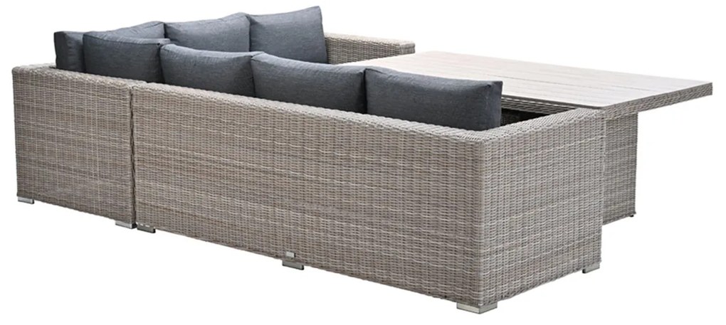 Garden Impressions Tennessee lounge dining set rechts 3-delig vintage willow - texfiber