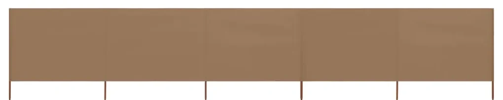 vidaXL Windscherm 5-panelen 600x80 cm stof taupe