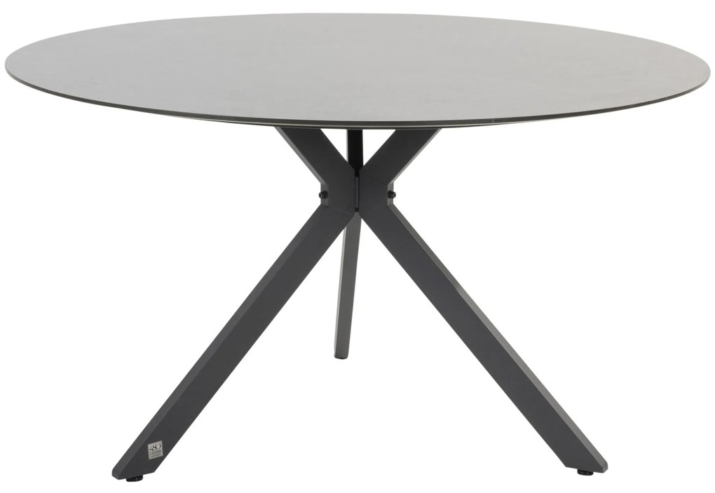 Locarno dining tuintafel 130 cm rond Hpl antraciet 4 Seasons Outdoor