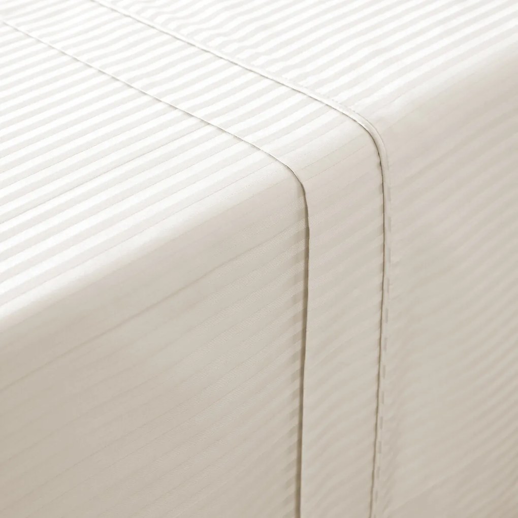 Blanco satijnen katoenen laken, 153 draden, Gestreept Opaal