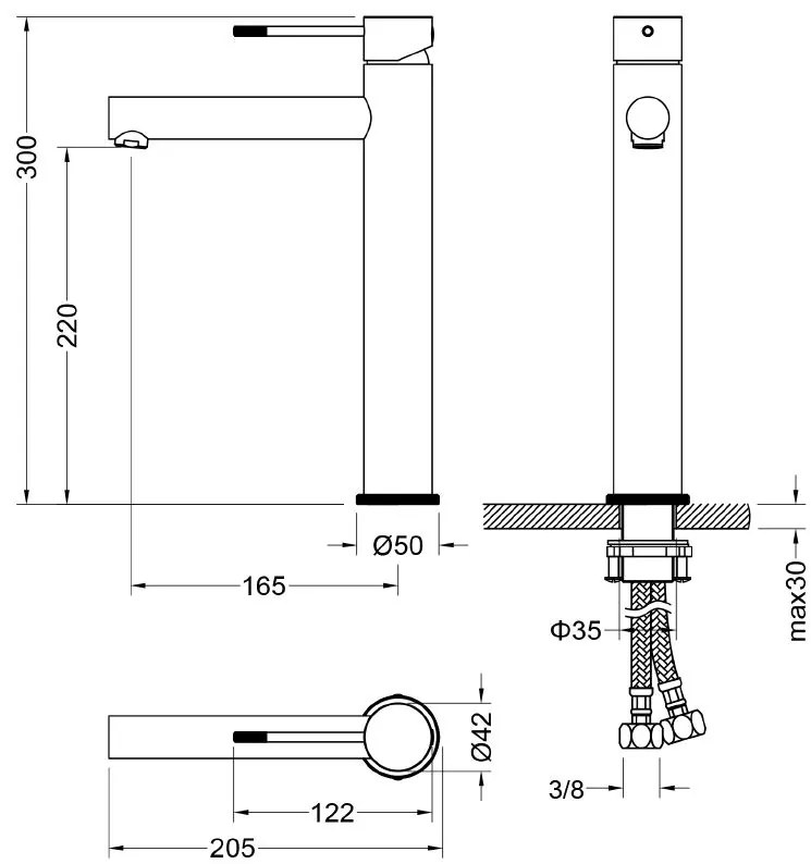 Best Design Nero wastafelkraan verhoogd zwart mat