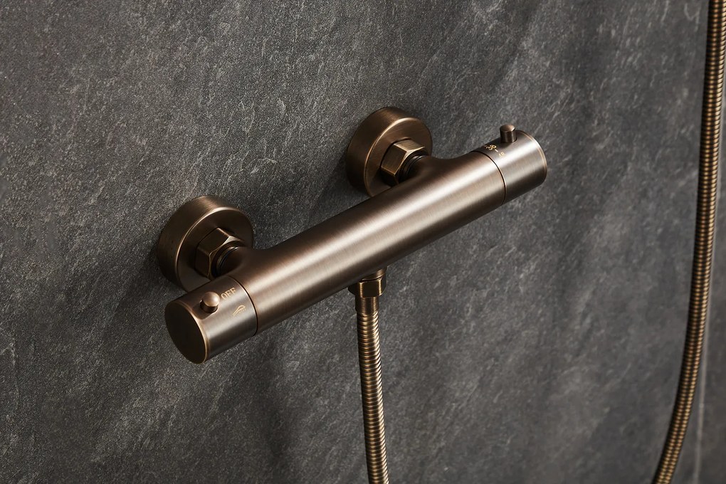 Saniclear Antique thermostatische douchekraan verouderd messing