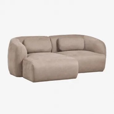 2-delige Linker Modulaire Chaise Longue Bank In Chenille Coquette Chenille Tarwebruin - Sklum