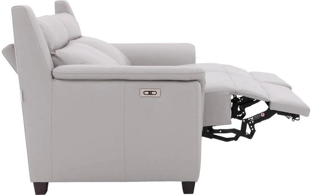 Goossens Excellent Bank Vlore grijs, leer, 2,5-zits, stijlvol landelijk