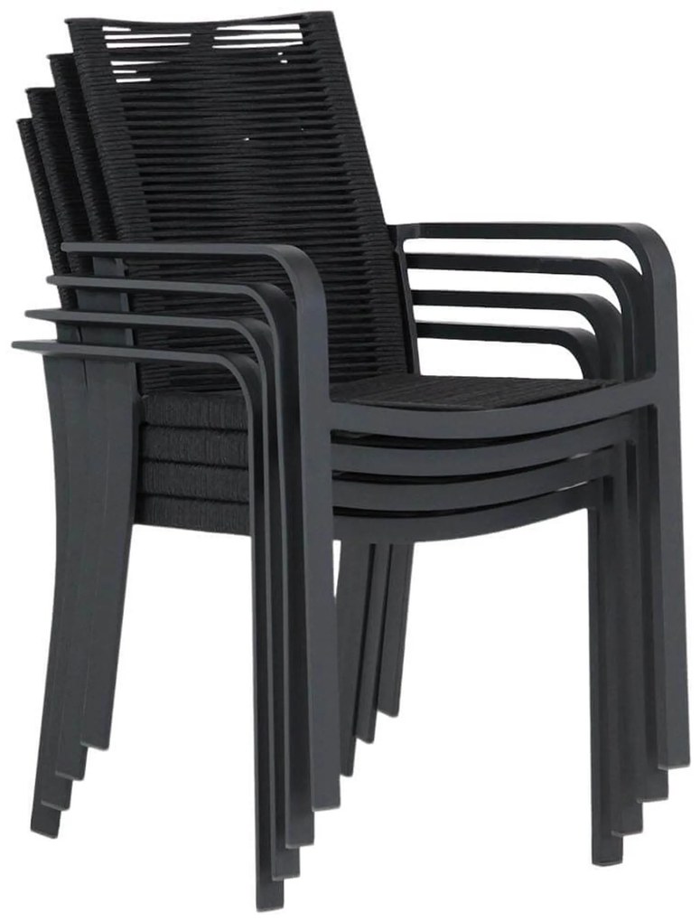 Tuinstoel stapelbaar Rope Grijs-antraciet Santika Annisa