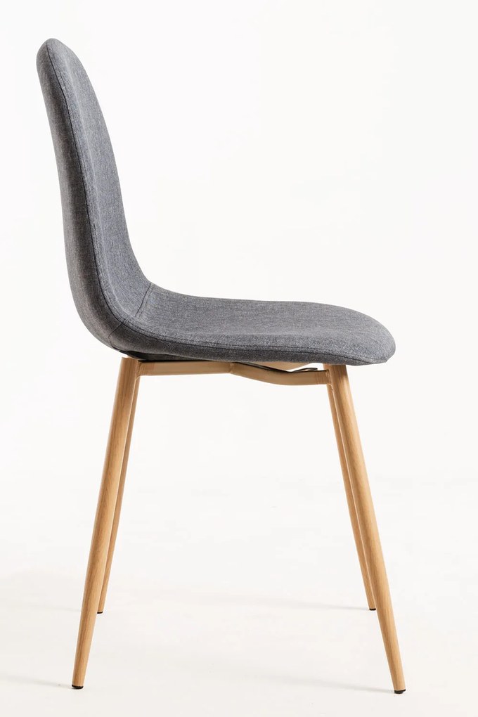 Set 4 Teok Stoffen Stoelen