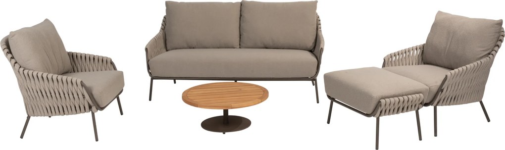 Montera stoel bank loungeset 5 delig teak rope terre 4 Seasons Outdoor