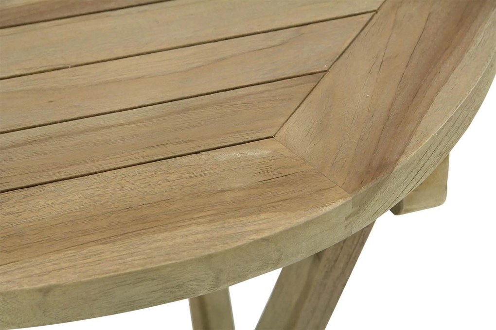 Tuintafel Rond 60 cm Teak Old teak greywash Derby inklapbare