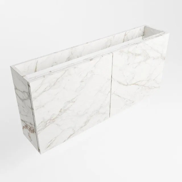 Mondiaz FOWY fonteinonderkast - 110x22x50cm - 2 deuren - push to open - softclose - Carrara FOWYTO110Car2D