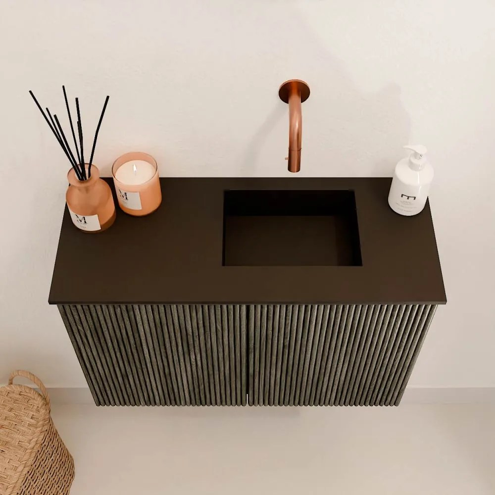 Mondiaz Joya 60cm toiletmeubel shadow met wastafel faye rechts zonder kraangat urban