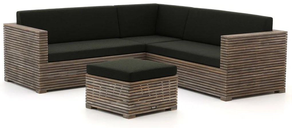 Hoek loungeset ROUGH  | 5 personen | Loungeset Old Teak Greywash | Hoekbank Teakhout | 210x210cm | Kees Smit Tuinmeubelen