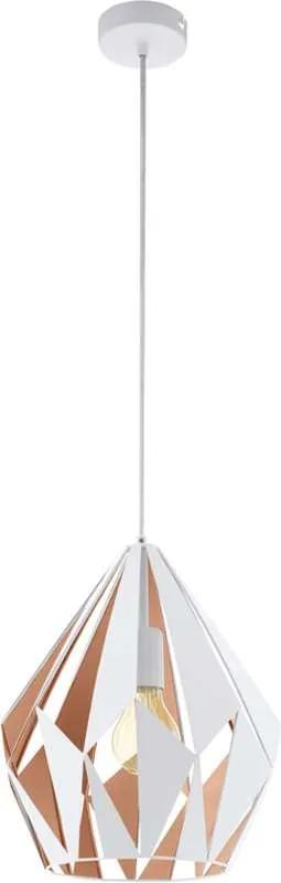 EGLO hanglamp Carlton 1 - wit/roségoud - Leen Bakker