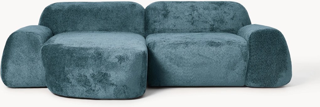 Modulaire teddy-bouclé hoekbank Wolke (3-zits)