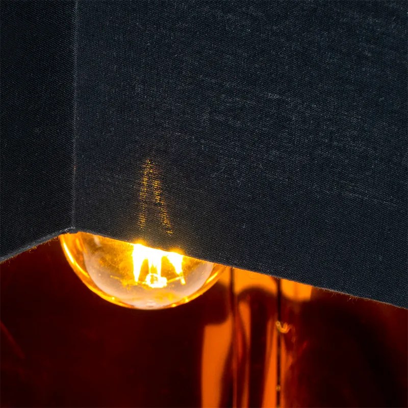 Moderne plafondlamp zwart met goud - VT