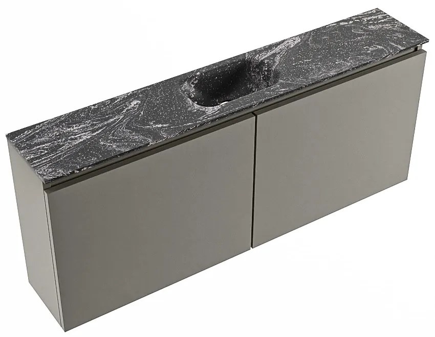 Mondiaz Ture DLux toiletmeubel 120cm smoke met wastafel lava midden met kraangat