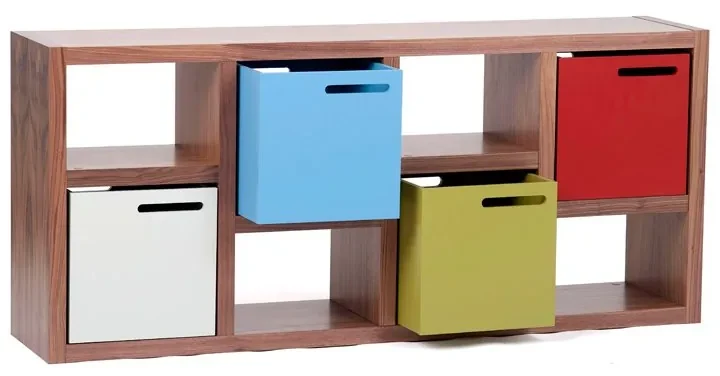 TemaHome Berlin Smalle Roomdivider 8-vaks Walnoot - 70x34x159cm.