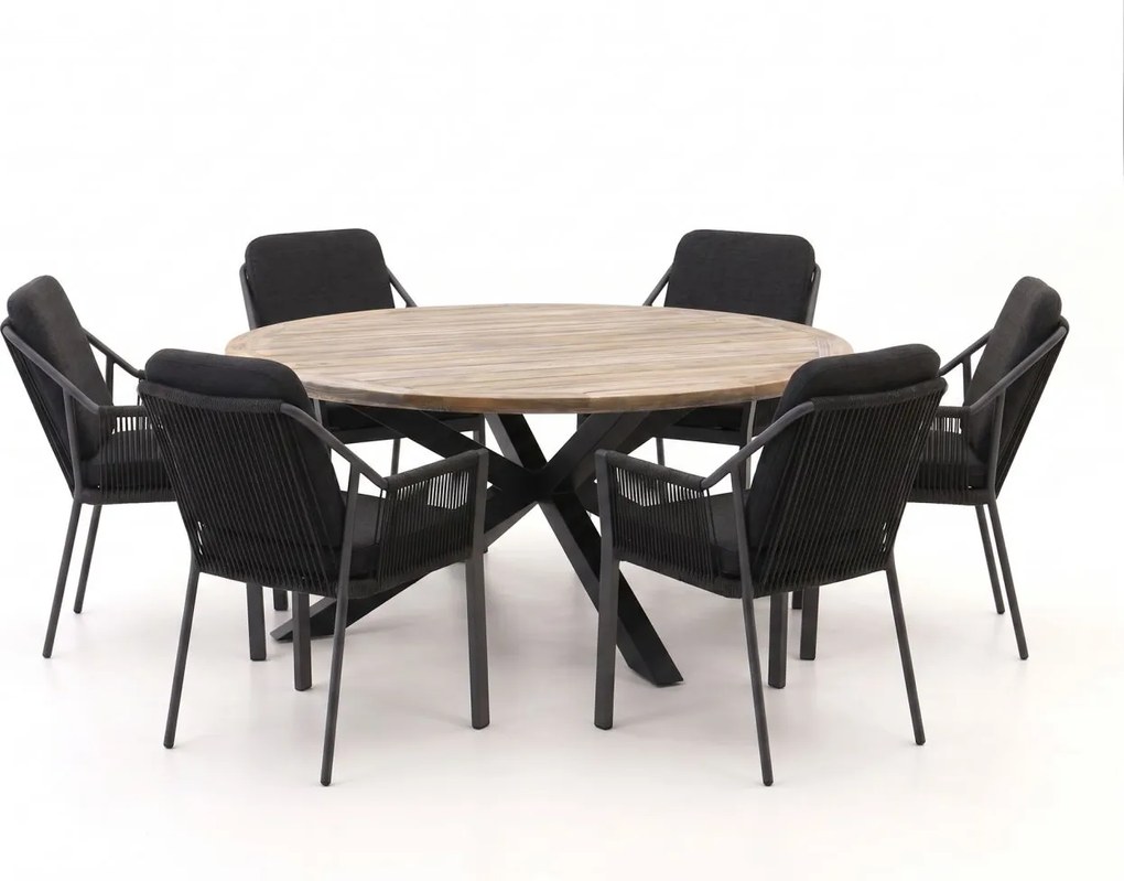 Diningset Tierra Outdoor | 6 personen teakhout | Tuinset stapelbaar | 7-delig | Kees Smit Tuinmeubelen