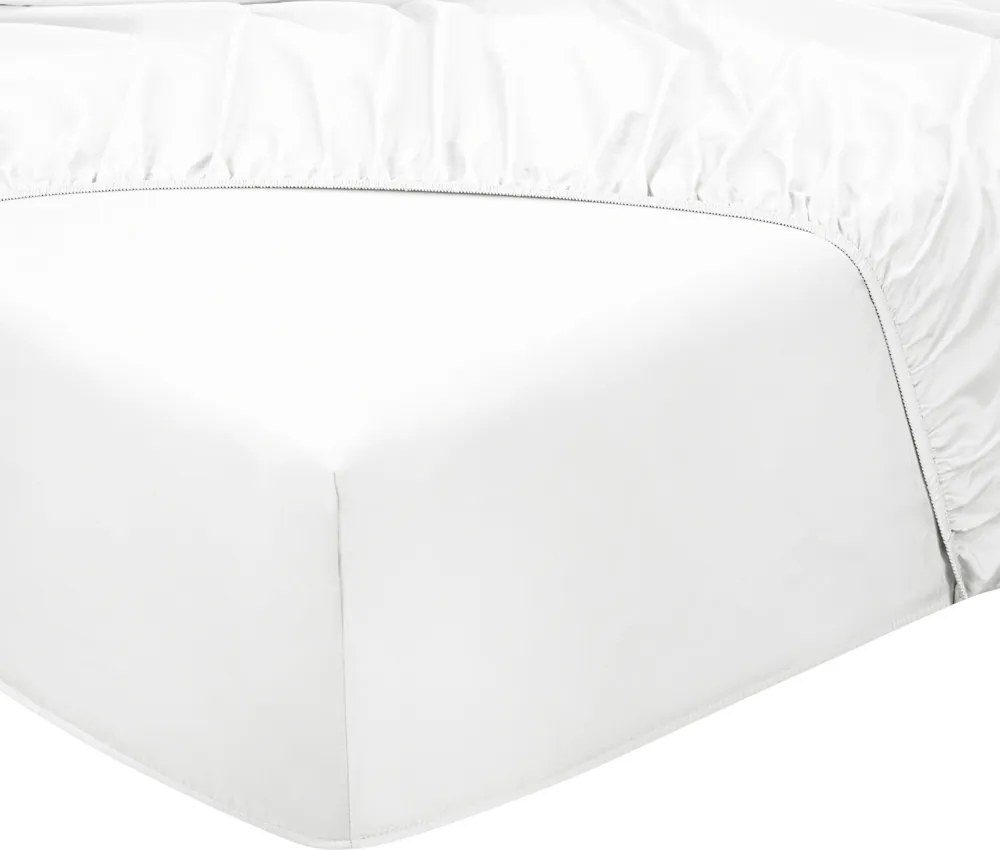 Hoeslaken King – 100% katoensatijn – 180×200 – wit