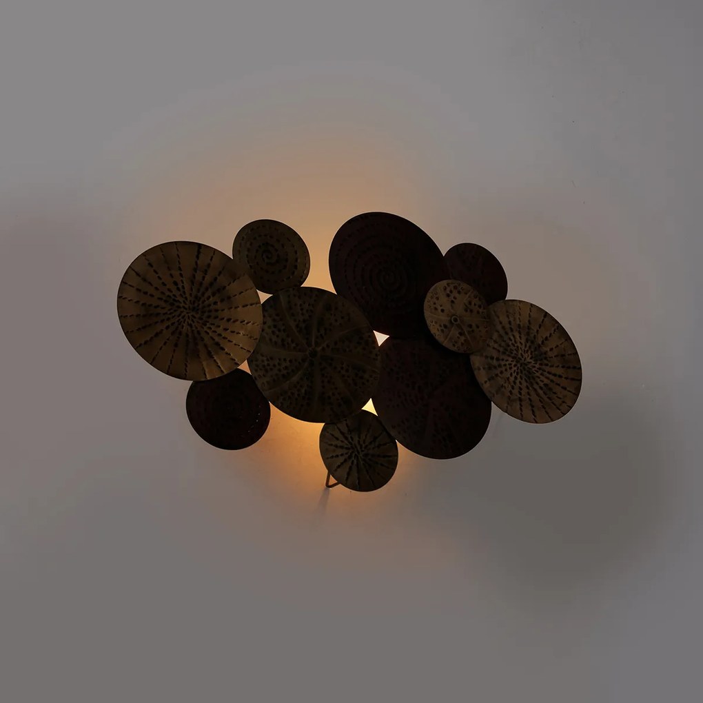 Art Deco wandlamp antiek goud 71 cm - Kelly