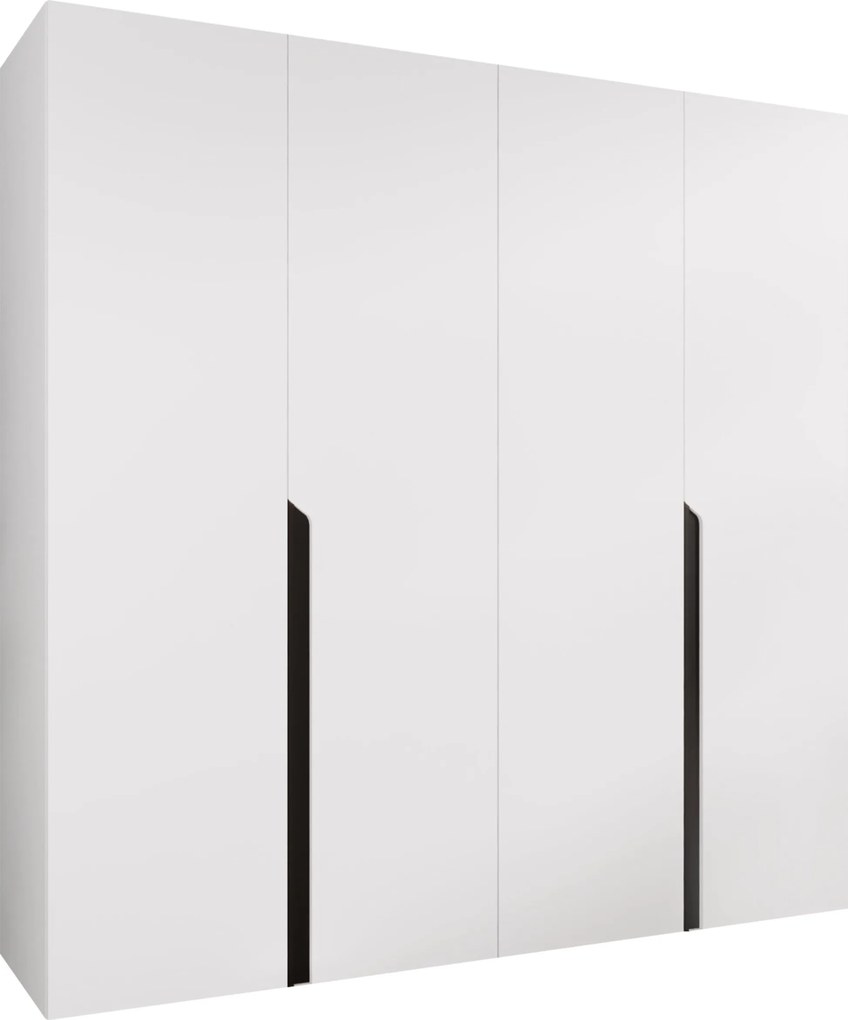 Kledingkast Hartford 581, Zwart, Wit, 202x200x52cm, 135.2 kg, Kledingkast deuren: Met scharnieren