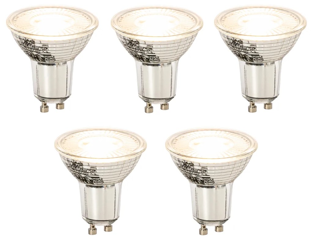 Set van 5 GU10 dimbare LED lamp 8W 650 lm 2700K
