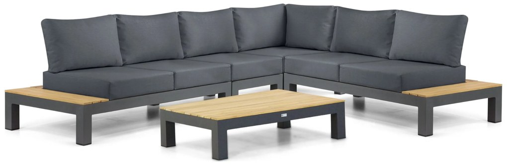 Loungeset 6 personen Aluminium/Teak Grijs Lifestyle Garden Furniture Vittoria
