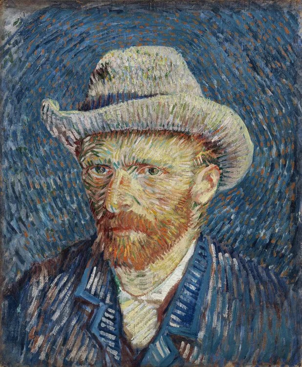 Kunstreproductie Self-Portrait with Grey Felt Hat (1887), Vincent van Gogh